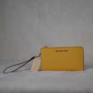 Michael Kors Leather Double Zip Wristlet